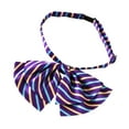 thumbnail image 5 of Bow Tie Striped Color-Blocked Double-Layer Neck Tie Banks Flight Attendants Business Attire Uniforms Pre-tied Bow Tie-D, 5 of 8