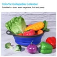 thumbnail image 5 of Unique Bargains Collapsible Food Colander Silicone Round Foldable Strainer Blue, 5 of 5