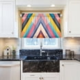 thumbnail image 5 of Yayeee Kitchen Curtains Tier Pair Light Filtering 27"x36" Rod Pocket Short Cafe Window Panel, Color Striped, 5 of 7