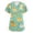 Cyan, variant on Womens Scrub Tops Nursing Uniform V Neck Short Sleeve Cartoon Animals Printed Scrub Shirts