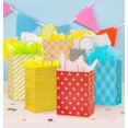 thumbnail image 6 of 12 Pack 13" Large Kraft Paper Gift Bags Assortment with Tissue Paper & Handles, 12 Unique Solid & Geometric Pattern Designs for Birthdays, Anniversary, Father's Day, Holidays and Other Occasions, 6 of 7
