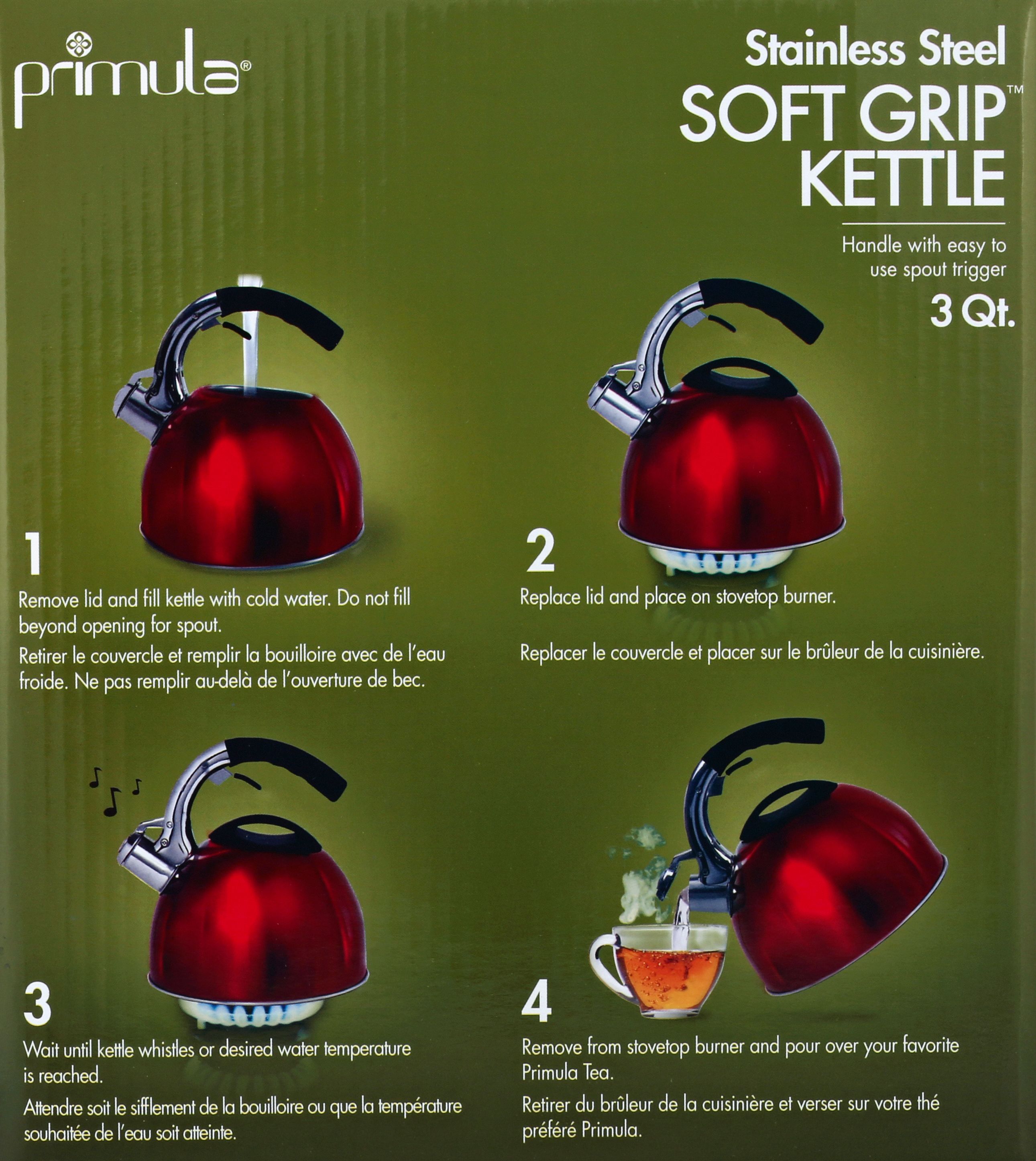 Primula Soft Grip 3 Qt. Stainless Steel Whistling Kettle - Red - image 4 of 8