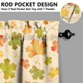 thumbnail image 3 of Rod Pocket Curtains Autumn Aesthetic Fall Leaves and Pumpkins Rustic,27.5x24in kitchen curtains fall holiday curtain, 3 of 4