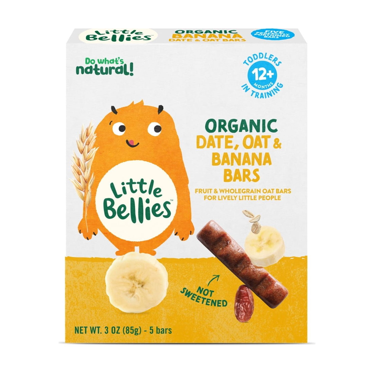 Little Bellies Organic Date, Oat & Banana Bars, Toddler Snack, 3 oz, 5 Bars