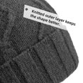 thumbnail image 4 of OZERO Womens Winter Knitted Beanie Hat with Faux Fur Pom Warm Thermal Thick Knit Beanies for Women Dark Gray, 4 of 7