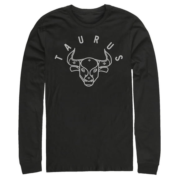 Men's Lost Gods Zodiac Taurus Line Symbol  Long Sleeve Shirt Black Large