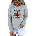 thumbnail image 2 of DPTALR Hooded Pullover For Womens Button Down Hoodies Drawstring Pocket Chirstmas Print Casual Long Sleeve V-Neck Sweatshirts, 2 of 4