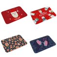 thumbnail image 2 of facefd Red Christmas Flannel Carpet Santa Claus Floor Mat Xmas Tree Cartoon Floor Protector Skid Resistance Rug, 2 of 8