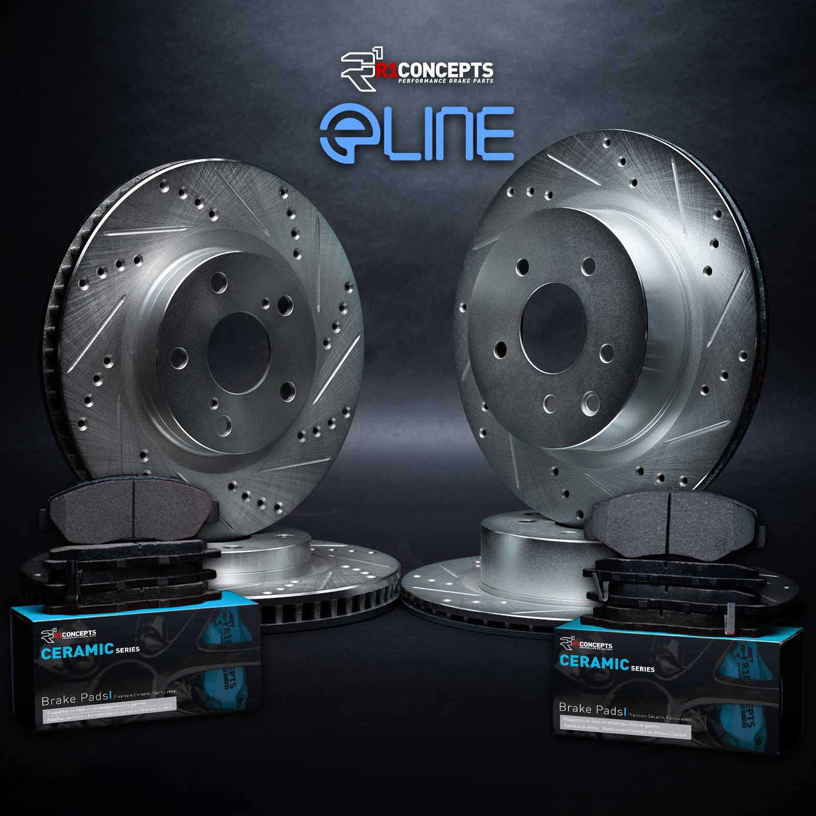 R1 Concepts Front Rear Brakes and Rotors Kit |Front Rear Brake Pads| Brake Rotors and Pads| Ceramic Brake Pads and Rotors WGWN2-65011