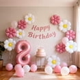 thumbnail image 3 of Globos de Fiesta HAUCIAJEIN Número 8 Rosa de 40" con Set de Margaritas, 3 of 9