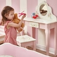 thumbnail image 2 of Fantasy Fields By Teamson Kids- Princess Floral Garden Wooden Play Vanity  Set with Mirror, Pink/ White, 2 of 7