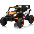 thumbnail image 1 of Ourlova Camion UTV pour Enfants 12 V avec Télécommande, 4RM/2RM Commutables, Suspension à 4 Ressorts, Pneus EVA, Ceinture de Sécurité, Portes à Double Ouverture - Orange, 1 of 7