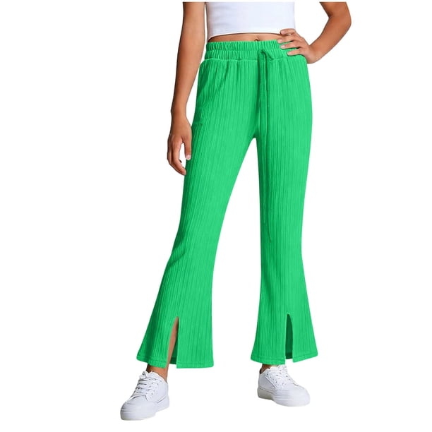 Pantalones largos para niños, con cintura elástica y bolsillos, deportivos informales para adultos, de poliéster.