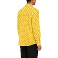 thumbnail image 3 of INSPIRE CHIC Men's Shirt Polka Dots Pattern Point Collar Long Sleeve Button Down Shirt 42 Yellow, 3 of 6
