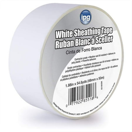 IPG Sheathing Tape, 1.88" x 54.6 yd, White Single Roll