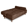 thumbnail image 4 of Sofá Cama Con Portavasos De Velvet Chocolate Modelo Zambroni, 4 of 9