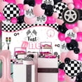 thumbnail image 2 of Race Car Theme 1st Birthday Party Decorations for Girls, Fast One Birthday Party Supplies, Pink Lattice Balloon Garland Arch Kit and Fast One Backdrop for Racing Car First Birthday Party, 2 of 7