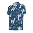thumbnail image 2 of Xecao Alpaca Astronaut in Space for Mens' Casual Short Sleeve Button-Down Polo Shirts for a Classic Golf Look, 2 of 9