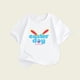thumbnail image 2 of Gibobby blusas y camisas para Niñas Nueva ropa para niños de verano, estilo de Europa y Unidos, camiseta de manga corta para niñas y niños, camiseta con cuello redondo estampado （Blanco， 6-7 Años), 2 of 3