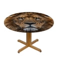 thumbnail image 3 of WYYP A Majestic Lion Waterproof Resistant Fabric 100% Polyester Fiber Round Table Cover White, 3 of 8
