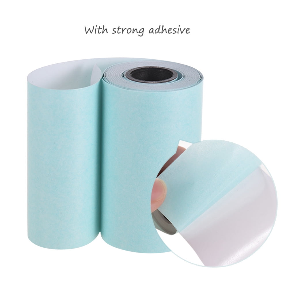 Aibecy Lot de 3 rouleaux de papier thermique avec autocollant 57 x 30 mm pour imprimante thermique PeriPage A6 3 Rolls Blue & Pink & Yellow 