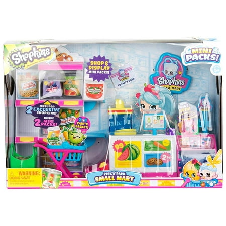 Small Mart Playset Childrens Toy, Miniature, real-life inspired packaging with a mystery Shopkin inside! By Shopkins