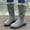 Gray, variant on Women's Mid-Calf Winter Snow Boots, Faux Suede Faux Fur-Lined Warm Boots with Buckle Detail