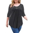 thumbnail image 3 of VERABENDI Women's Plus Size Long Sleeve Casual Tunic Tops Floral Blouses Henley T Shirts for Women, 3 of 6