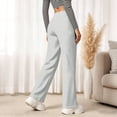 thumbnail image 4 of Straight Leg Sweatpants for Women Casual Drawstring Elastic High Waist Pants Solid Color Soft Athletic Lounge Pant with Pockets, 4 of 7