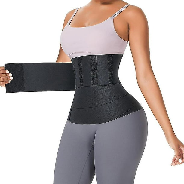 Invisible Wrap Waist Trainer Tape New Waist Trainer Women's Sports Girdle  Tummy Wrap Elastic Belly Belt Black