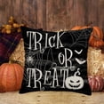 thumbnail image 5 of Trick or Treat Halloween Pillow Covers 18x18 Inch Black and White Spider Web Bat Pumpkin Halloween Decoration Throw Pillow Cases Ghost Spooky Cushion Cover for Sofa Couch Home Decor, 5 of 6
