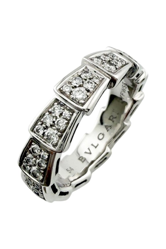 Pre-Owned Bulgari Serpenti Viper Ring, 1, 18K White Gold, 54ct Diamonds, Women's, BVLGARI
