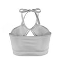 thumbnail image 3 of Women‘s Shiny Bra Rave Bandeau Vest Bra Holographic Crop Top Backless Metallic Rave Suit, 3 of 6