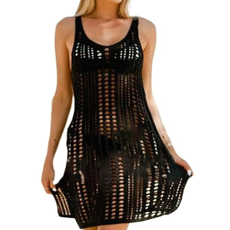 ROZYARD Crochet Beach Bikini Cover Up Pool Dress Long PareosTie Dye Beach Dress