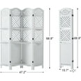 thumbnail image 5 of Room Divider with Shelves, 68.9inch Wood Carved and Louvered Wall Divider Freestanding, 4 Panels Folding Partition Screen for Bedroom Home Office (White), 5 of 16