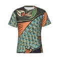 thumbnail image 4 of Vsdgher Rich Fish Print Men's Dry Fit Mesh Athletic Shirts Moisture Wicking Tennis T-Shirt Tops, 4 of 9
