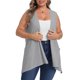 thumbnail image 2 of Camisas de trabajo para mujer,Cárdigan sin mangas de talla grande, blusa informal de poliéster con bolsillos, camiseta ligera para mujer, sopatenor, 2 of 9