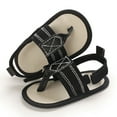 thumbnail image 5 of UTTOASFAY Toddler Shoes Newborn Infant Baby Boys Girls Solid Shoes Rubber Sandals Non-Slip First Walking Shoes Black 0-6 Months, 5 of 7