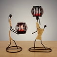 thumbnail image 2 of Candle Holder Retro Nostalgic Design Strong Decorative Sturdy Creative Dining Room Tool European Style Candlelight Wrought Iron Twine Girl Lantern Holder for Home, 2 of 8