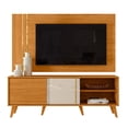 thumbnail image 1 of Moveis Combo Mueble Rack y Panel de Pared para TV hasta 65" Modelo Cronos, 2 Puertas correderas, Panel y bancada en MDP de 15 mm, Patas de poliestireno Color Cinamomo / Off White, 1 of 4