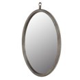thumbnail image 4 of Clearance! Mordern Oval Pewter Decorative Wall Hanging Mirror,PU Covered MDF Framed Mirror for Bedroom Living Room Vanity Entryway Wall Decor,23.62x29.92inch, 4 of 8