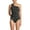 Black Shine, variant on Women's Chlorine Resistant Shine Shirred One Shoulder Tankini Swimsuit Top