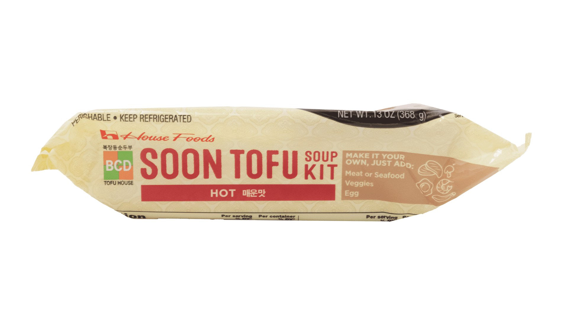 House Foods BCD Soon Tofu Kit, Spice Level Hot, Refrigerated