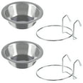 Set of 2 StainlessSteel Dog Bowls Cage, Kennel, and Crate Hanging