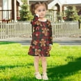 thumbnail image 5 of Girls' long-sleeved dress Gingerbread Man Girls' A-line dress with ribbed cuffs Soft and comfortable, 5 of 6
