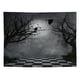 thumbnail image 1 of Tapiz de bosque de niebla mística gótico, pájaros en ramas en una selva espeluznante en lo profundo del bosque oscuro, tapiz para colgar en la pared, tapiz de Halloween, decoración de pared para, 1 of 4