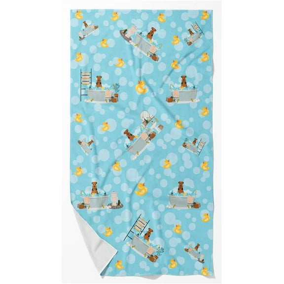 42 x 24 in. Unisex Black & Tan Airedale Terrier Bath Towel - Large