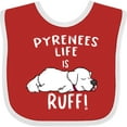 thumbnail image 3 of Inktastic Pyrenees Life is Ruff Great Pyrenees Boys or Girls Baby Bib, 3 of 4