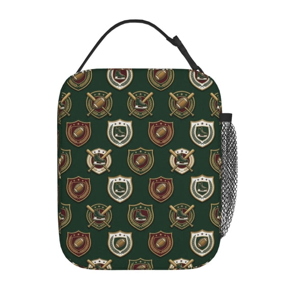 Baseball Insulated Lunch Box Reusable Lunch Bag Women Men Cooler Tote Bag For Work Picnic Travel Office Outdoors