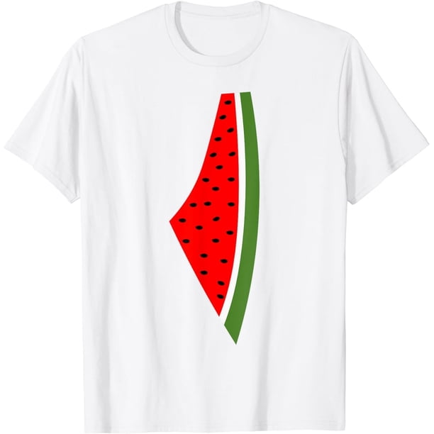 playera con diseño de mapa palestino y sandía, 100% algodón, para hombres y mujeres, unisex